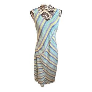 J.JILL 100% linen striped maxi dress